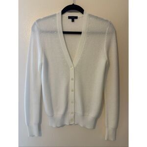 J.Crew White Sparkle Knit Cardigan